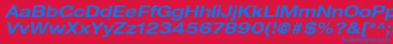 HelveticaLt73BoldExtendedOblique Font – Blue Fonts on Red Background