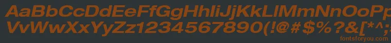 HelveticaLt73BoldExtendedOblique Font – Brown Fonts on Black Background