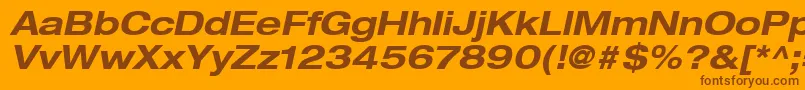 HelveticaLt73BoldExtendedOblique Font – Brown Fonts on Orange Background
