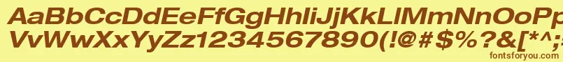 HelveticaLt73BoldExtendedOblique Font – Brown Fonts on Yellow Background