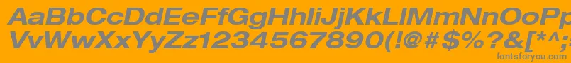 HelveticaLt73BoldExtendedOblique Font – Gray Fonts on Orange Background