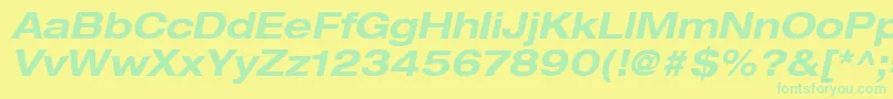 HelveticaLt73BoldExtendedOblique Font – Green Fonts on Yellow Background