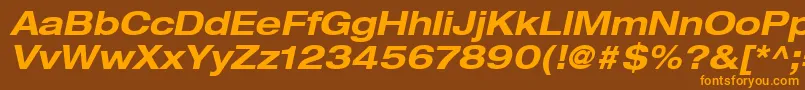 HelveticaLt73BoldExtendedOblique Font – Orange Fonts on Brown Background