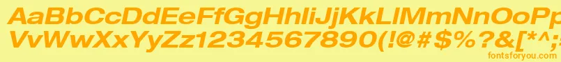 HelveticaLt73BoldExtendedOblique Font – Orange Fonts on Yellow Background