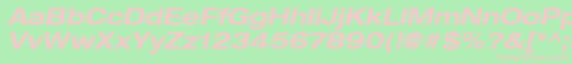 HelveticaLt73BoldExtendedOblique Font – Pink Fonts on Green Background
