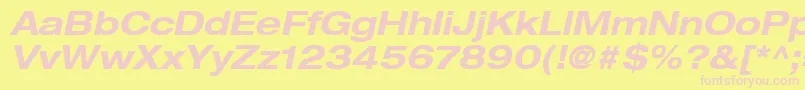 HelveticaLt73BoldExtendedOblique Font – Pink Fonts on Yellow Background