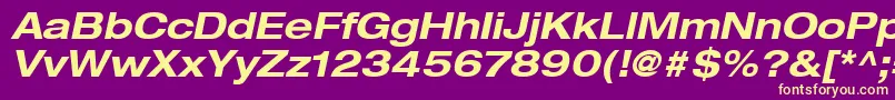 HelveticaLt73BoldExtendedOblique Font – Yellow Fonts on Purple Background