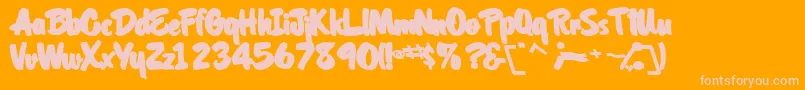 OrielscriptsskBold Font – Pink Fonts on Orange Background