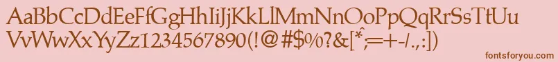 PalinodbNormal-Schriftart – Braune Schriften auf rosa Hintergrund