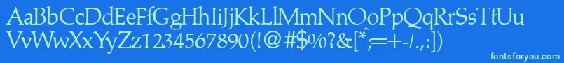 PalinodbNormal Font – Green Fonts on Blue Background