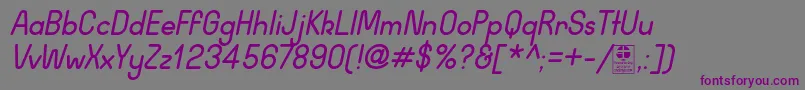 WidaRoundItalicDemo Font – Purple Fonts on Gray Background