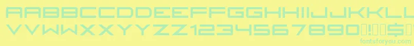 フォントFireyegf3HeadlineCondensed – 黄色い背景に緑の文字