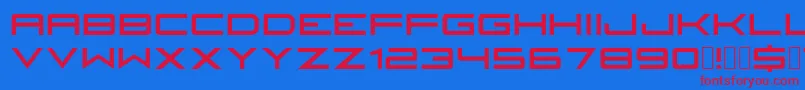 Fonte Fireyegf3HeadlineCondensed – fontes vermelhas em um fundo azul