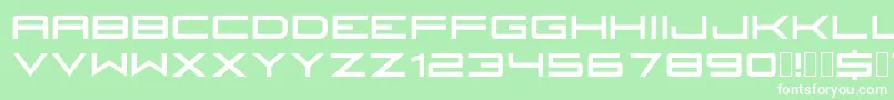 Fireyegf3HeadlineCondensed-fontti – valkoiset fontit vihreällä taustalla