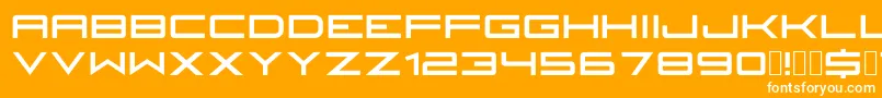 Fonte Fireyegf3HeadlineCondensed – fontes brancas em um fundo laranja
