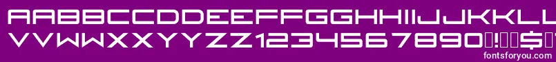 Fireyegf3HeadlineCondensed-fontti – valkoiset fontit violetilla taustalla
