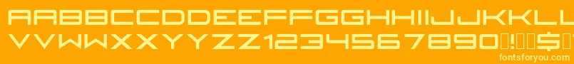 Fireyegf3HeadlineCondensed-fontti – keltaiset fontit oranssilla taustalla