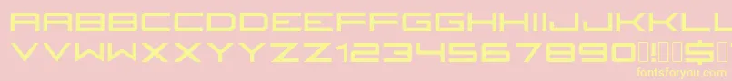 Fireyegf3HeadlineCondensed-Schriftart – Gelbe Schriften auf rosa Hintergrund