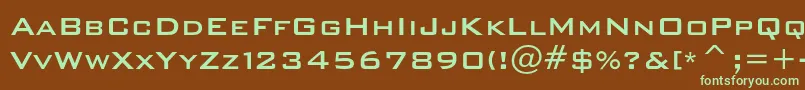 Czcionka Bankgothicmediumc – zielone czcionki na brązowym tle
