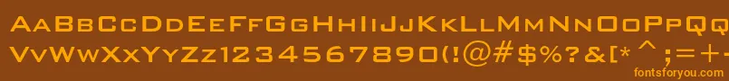 Bankgothicmediumc Font – Orange Fonts on Brown Background