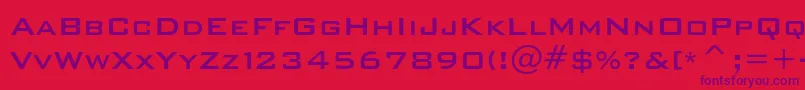Bankgothicmediumc-Schriftart – Violette Schriften auf rotem Hintergrund