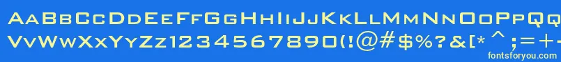 Bankgothicmediumc Font – Yellow Fonts on Blue Background