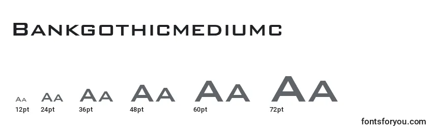 Размеры шрифта Bankgothicmediumc