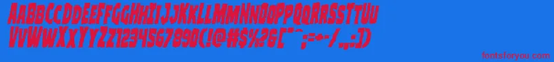 Clubberlangital Font – Red Fonts on Blue Background