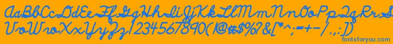 DiscipuliBritannicaBold Font – Blue Fonts on Orange Background