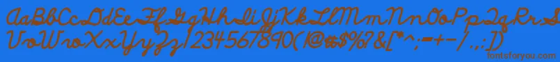 DiscipuliBritannicaBold Font – Brown Fonts on Blue Background