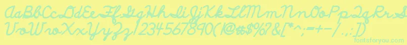 DiscipuliBritannicaBold Font – Green Fonts on Yellow Background