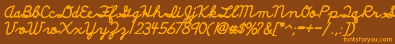 DiscipuliBritannicaBold Font – Orange Fonts on Brown Background