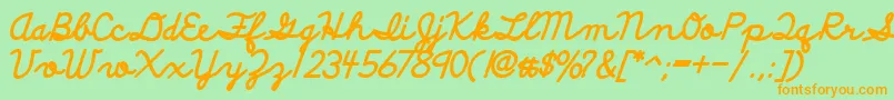 DiscipuliBritannicaBold Font – Orange Fonts on Green Background