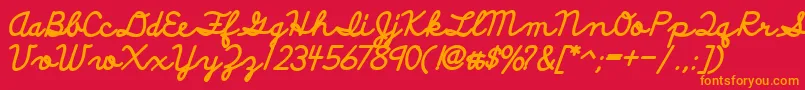 DiscipuliBritannicaBold Font – Orange Fonts on Red Background