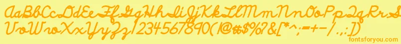DiscipuliBritannicaBold Font – Orange Fonts on Yellow Background