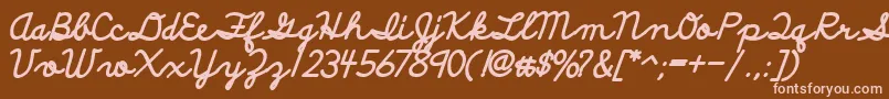 DiscipuliBritannicaBold Font – Pink Fonts on Brown Background