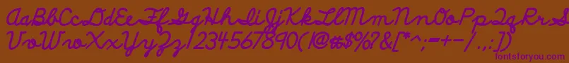 DiscipuliBritannicaBold Font – Purple Fonts on Brown Background