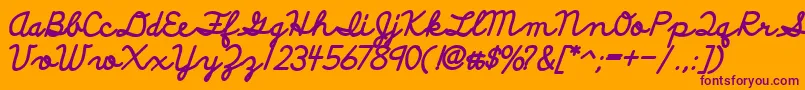 DiscipuliBritannicaBold Font – Purple Fonts on Orange Background