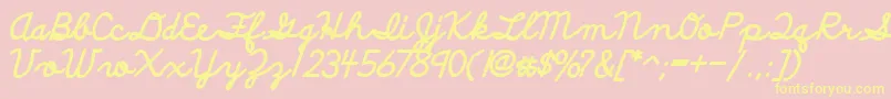 DiscipuliBritannicaBold Font – Yellow Fonts on Pink Background