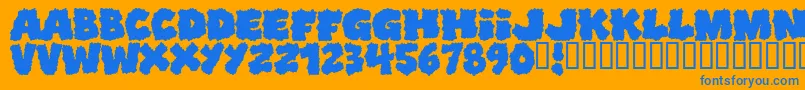 Shopliftersunite Font – Blue Fonts on Orange Background