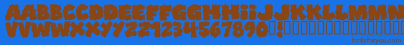 Shopliftersunite Font – Brown Fonts on Blue Background