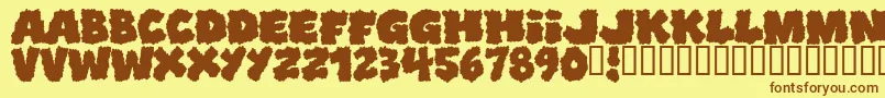 Shopliftersunite Font – Brown Fonts on Yellow Background