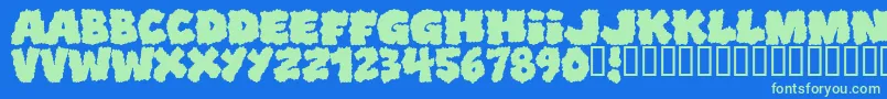 Shopliftersunite Font – Green Fonts on Blue Background