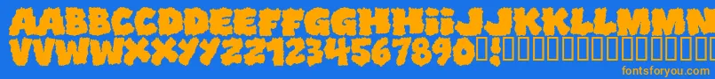 Shopliftersunite Font – Orange Fonts on Blue Background