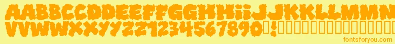 Shopliftersunite Font – Orange Fonts on Yellow Background