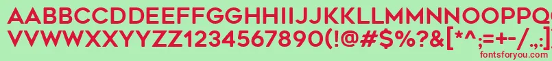 Czcionka GeometosRounded – czerwone czcionki na zielonym tle