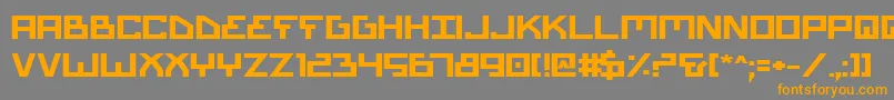 Biotypebフォントについての詳細 フォントBiotypeb – オレンジの文字は灰色の背景にあります。