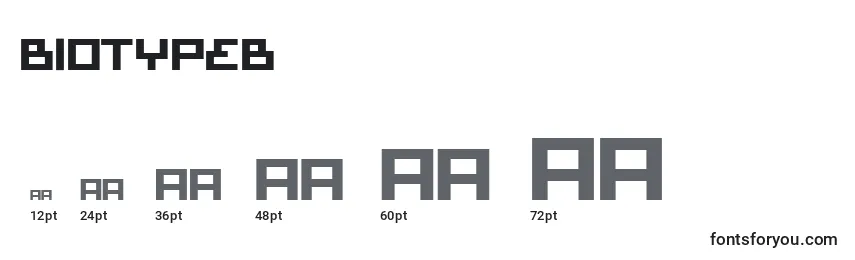 Biotypeb Font Sizes