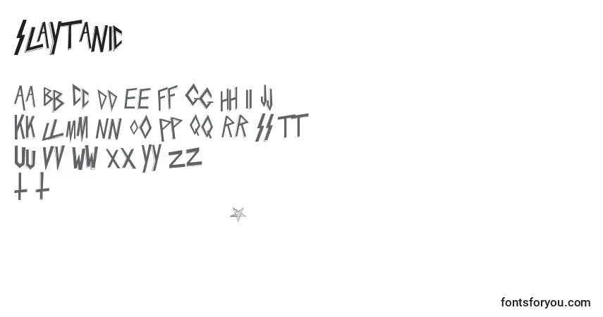 Schriftart Slaytanic – Alphabet, Zahlen, spezielle Symbole