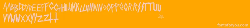 Slaytanic-Schriftart – Rosa Schriften auf orangefarbenem Hintergrund